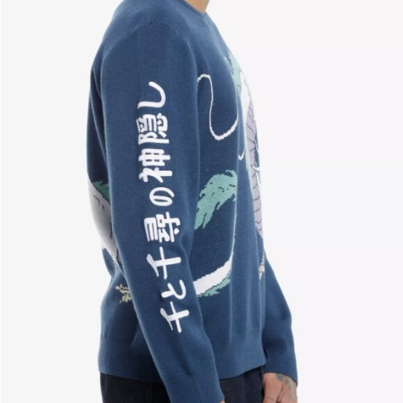 STUDIO GHIBLI SPIRITED AWAY HAKU DRAGON KNIT SWEATER XL - Picture 4 of 4